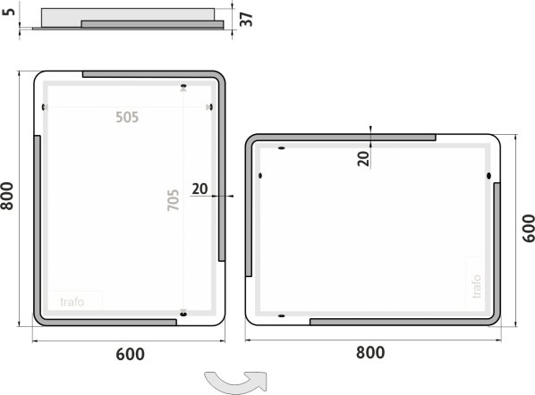 LED zrcadlo ZP15002 60x80 cm