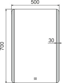 LED zrcadlo ZP17001 50x70 cm