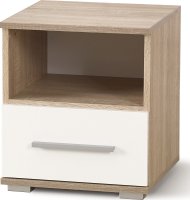 Noční stolek LIMA SN-1, dub sonoma / bílá