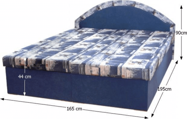 Manželská postel ELEMENT modrá, molitan