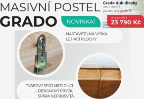 Masivní dvoulůžková postel GRADO