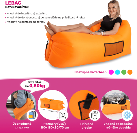 Nafukovací sedací vak Lazy bag blue