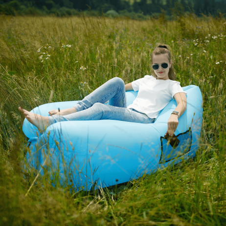 Nafukovací sedací vak Lazy bag blue