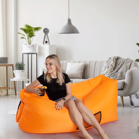 Nafukovací sedací vak Lazy bag orange