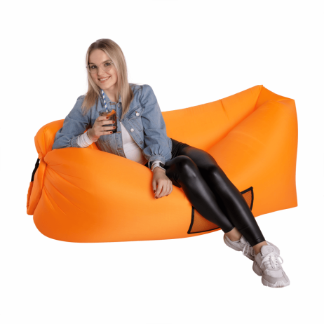 Nafukovací sedací vak Lazy bag orange