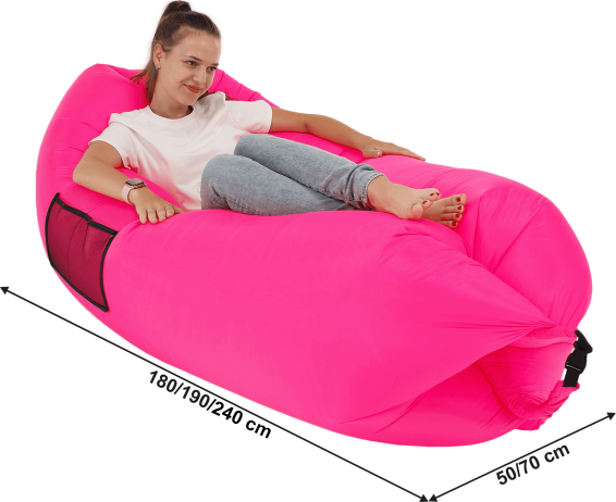 Nafukovací sedací vak Lazy bag pink