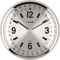 Nástěnné hodiny Twins 14 silver 32cm