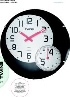 Nástěnné hodiny Twins 352 black 35cm