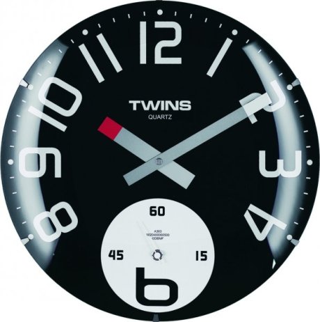 Nástěnné hodiny Twins 363 black 35cm