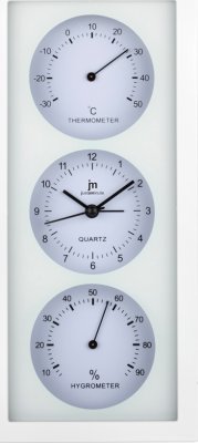 Nástěnné-stolní hodiny s teploměrem a vlhkoměrem JA7071B Lowell 26cm