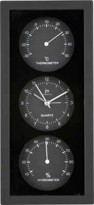 Nástěnné-stolní hodiny s teploměrem a vlhkoměrem JA7071N Lowell 26cm