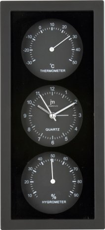 Nástěnné-stolní hodiny s teploměrem a vlhkoměrem JA7071N Lowell 26cm