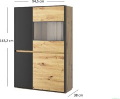 Nízká vitrína BOSCO 3D1W