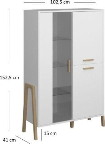 Nízká vitrína BELLE 2D1W