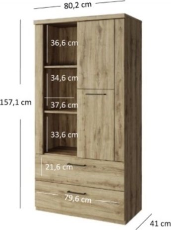 Nízký regál DOORSET 1D2S