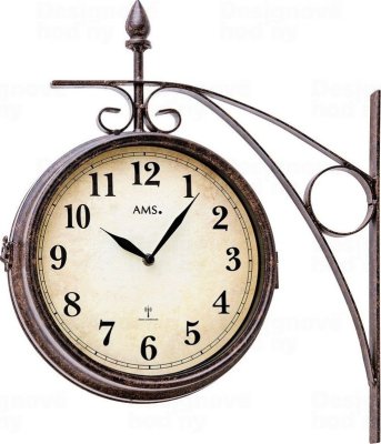 Oboustranné nástěnné hodiny 5966 AMS řízené rádiovým signálem 23cm