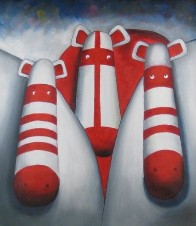 Obraz - Červení hrošíci