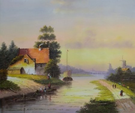 Obraz - Vesnický přístav