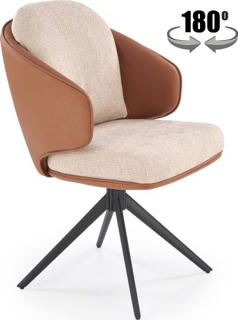 Otočná židle K554 hnědá/béžová