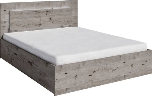 Postel s LED podsvícením v dekoru dub welington Quetro