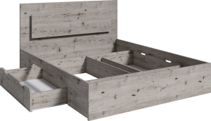 Postel s LED podsvícením v dekoru dub welington Quetro
