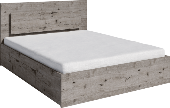 Postel s LED podsvícením v dekoru dub welington Quetro