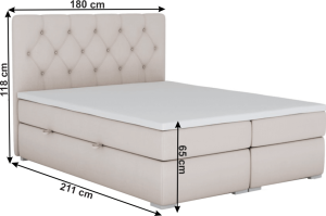 Boxspring postel Paen 180x200, béžová