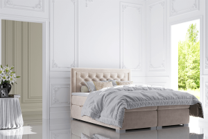 Boxspring postel Venering 160x200, krémová