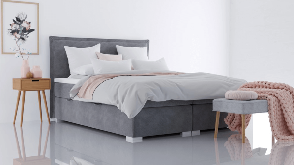 Boxspring postel Aning 180x200, šedá