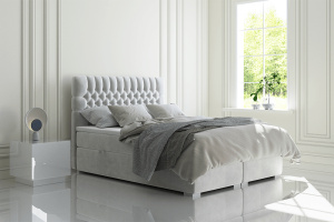 Boxspring postel Wainag 160x200, světle šedá