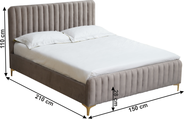 Postel Stairy 140x200, taupe / gold