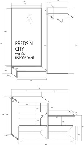 Předsíňová stěna City