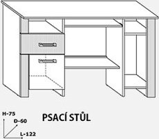 Psací stůl Hugo 01 sonoma/sonoma tmavý