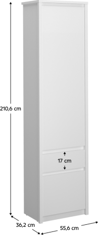 Bílý regál DINOR 2D1S
