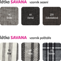 Sedací souprava, L, rohová, rozkládací, šenil Savana šedá/polštáře vzorované, MEXX