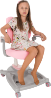 Rostoucí židle s podnožkou Comfydeco šedá/růžová