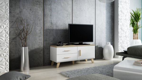 RTV stolek LOTTA 120 bílá/dub sonoma