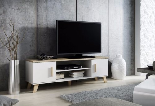 RTV stolek LOTTA 160 bílá/dub sonoma