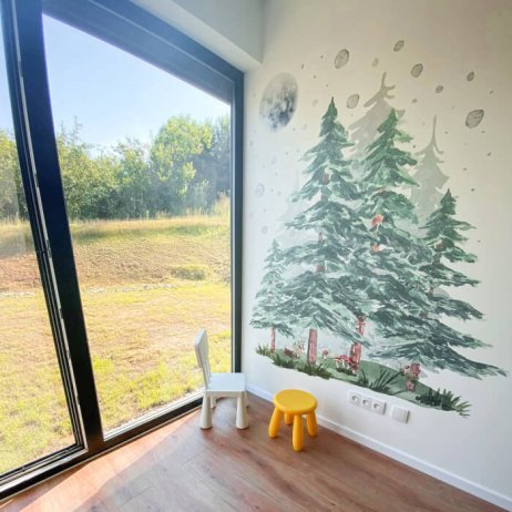 Samolepky na zeď Les za svitu měsíce