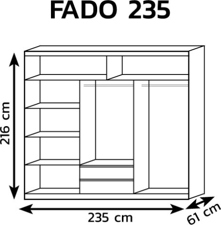 Šatní skříň Fado 235, dub sanremo