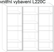 Šatní skříň Rico 220 se zrcadlem