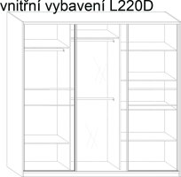 Šatní skříň Rico 220 se zrcadlem
