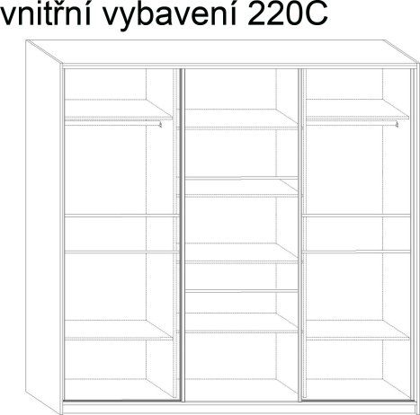 Šatní skříň Rico 220