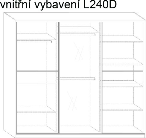 Šatní skříň Puerto 240 se zrcadlem