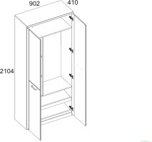 Šatní skříň se zrcadlem DOORSET 2D