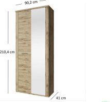 Šatní skříň se zrcadlem DOORSET 2D