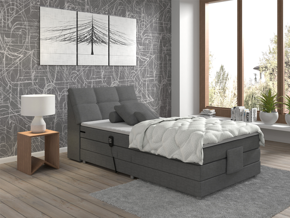Šedá polohovací postel Chaire Boxspring 120x200 cm