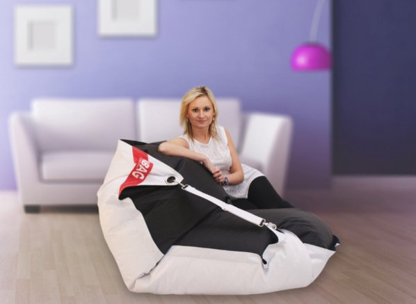 Sedací pytel BeanBag duo-white-black