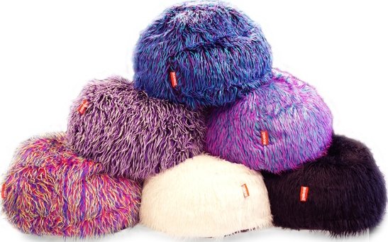 Sedací pytel Shaggy Multicolor pink-violet-blue