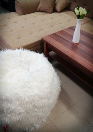 Sedací pytel Shaggy White